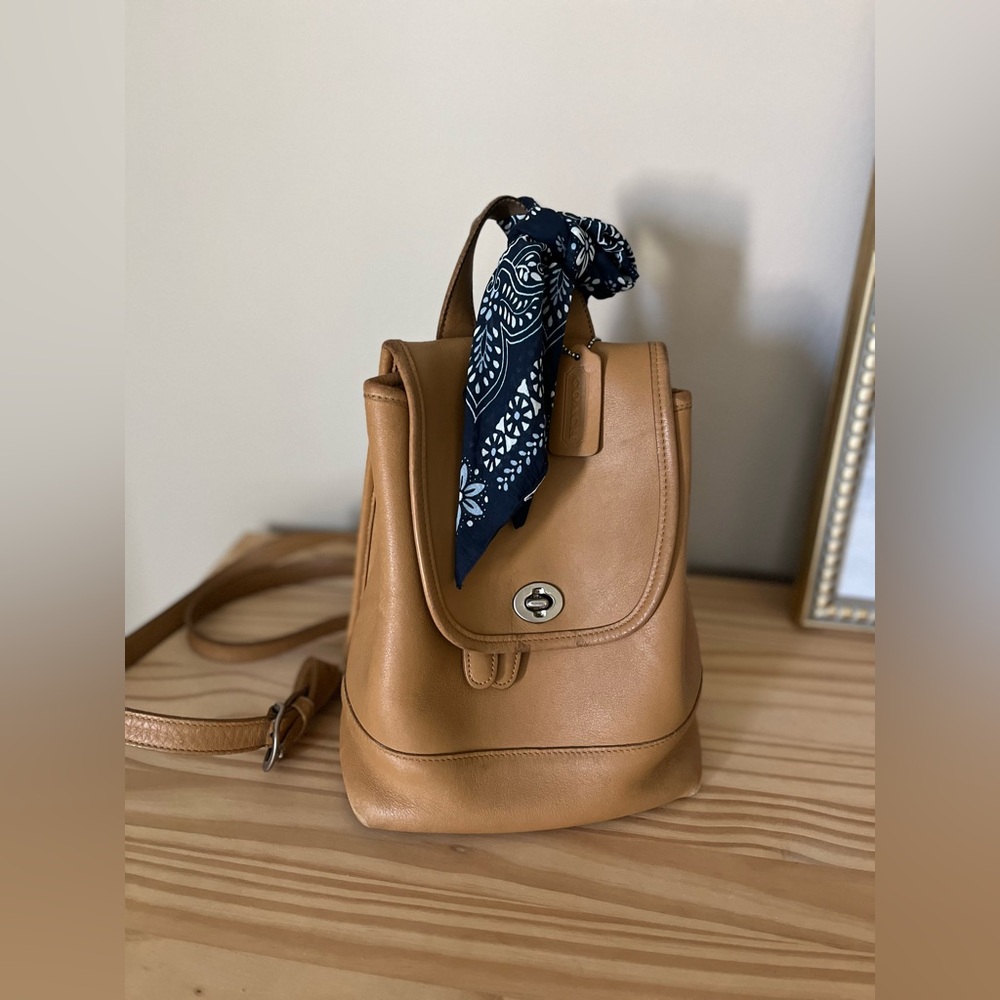 Coach Tan Leather Backpack